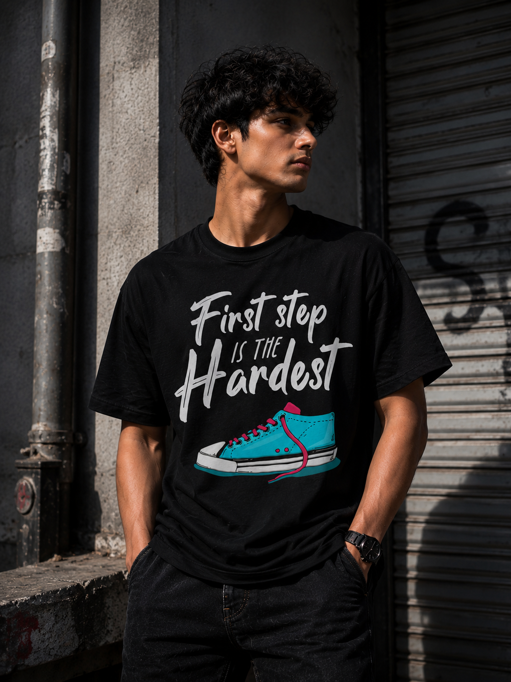 First Step Typography Cotton T-Shirt