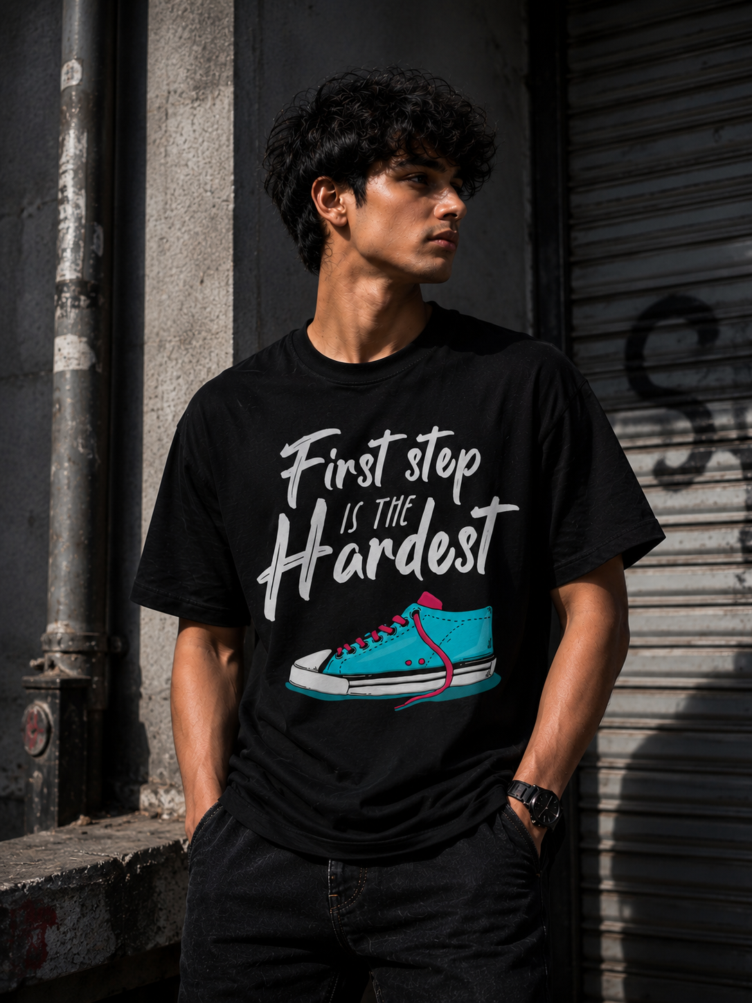 First Step Typography Cotton T-Shirt