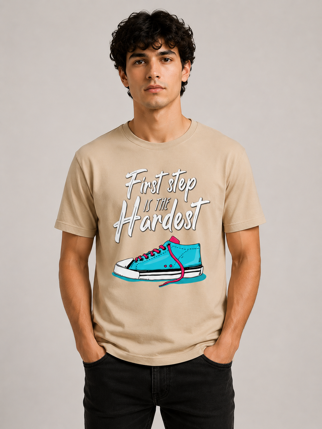 First Step Typography Cotton T-Shirt