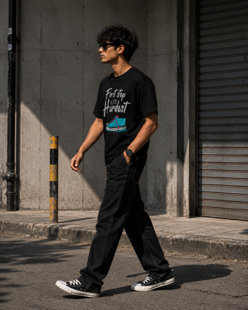 First Step Typography Cotton T-Shirt