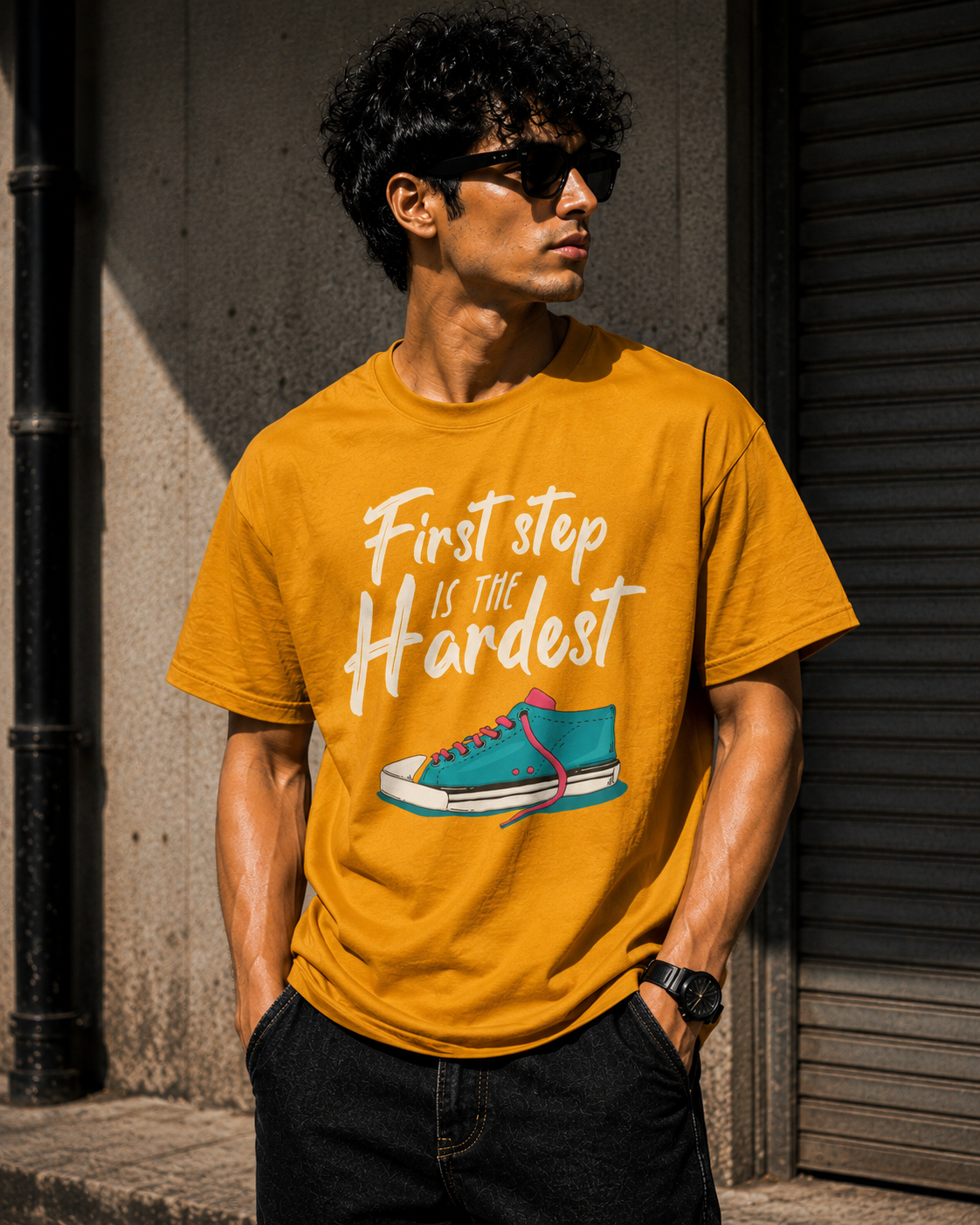 First Step Typography Cotton T-Shirt