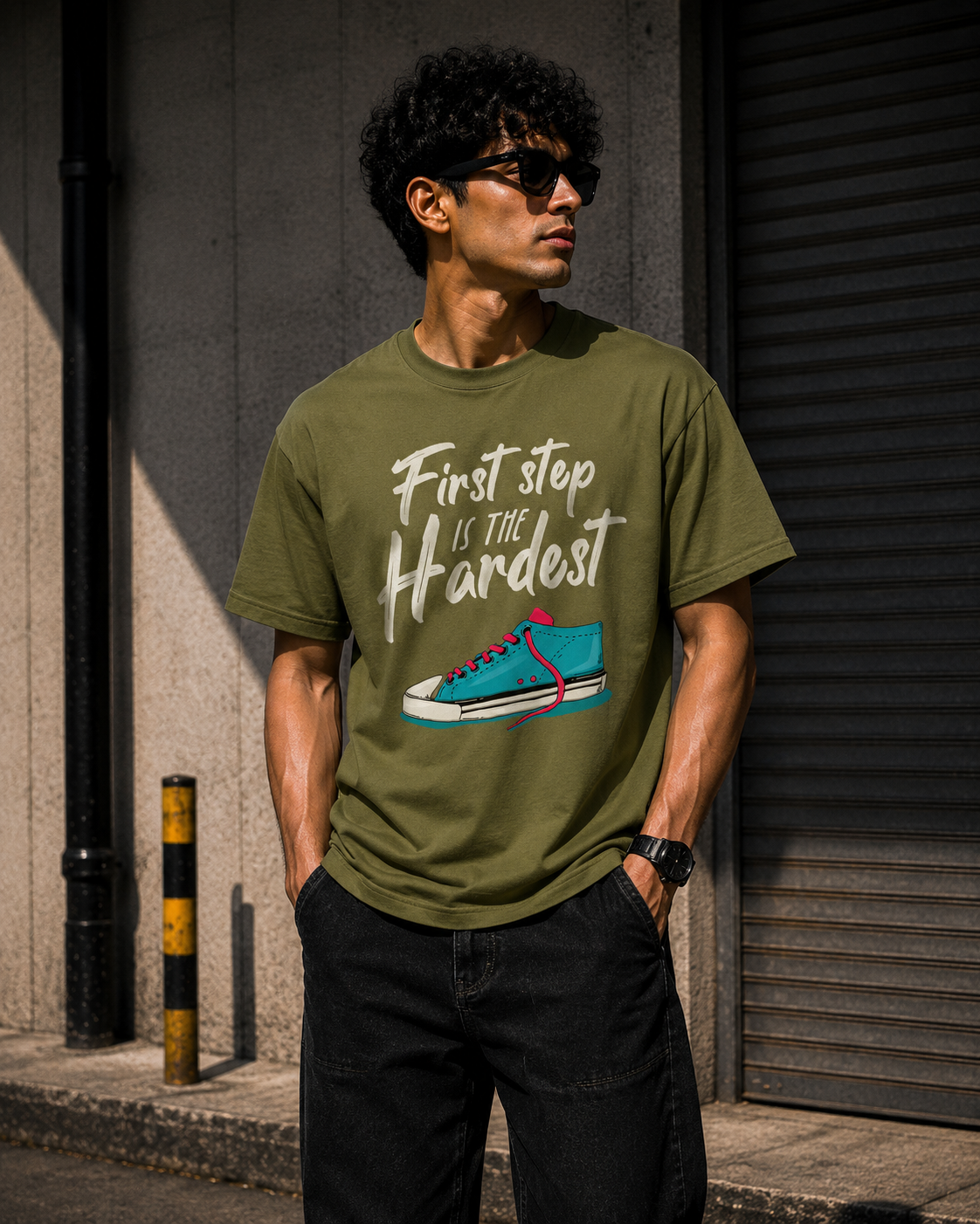 First Step Typography Cotton T-Shirt